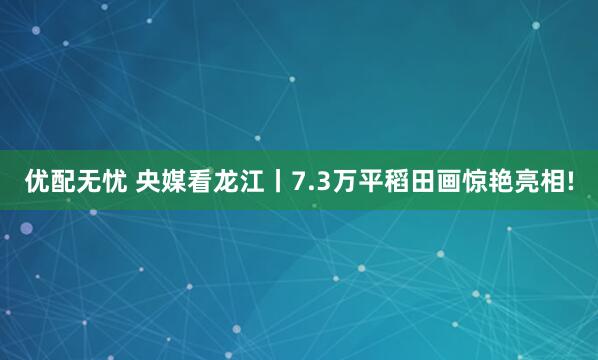 优配无忧 央媒看龙江丨7.3万平稻田画惊艳亮相!